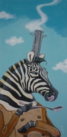 Topfzebra, Acryl 2017